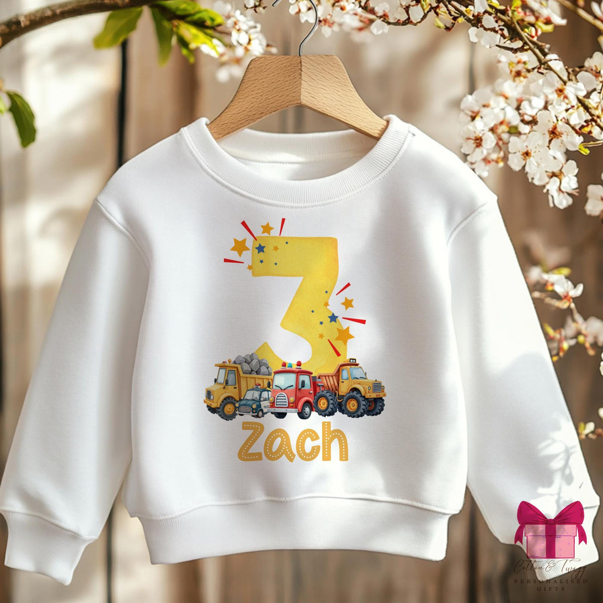 Truck Parade personalised birthday sweatshirt