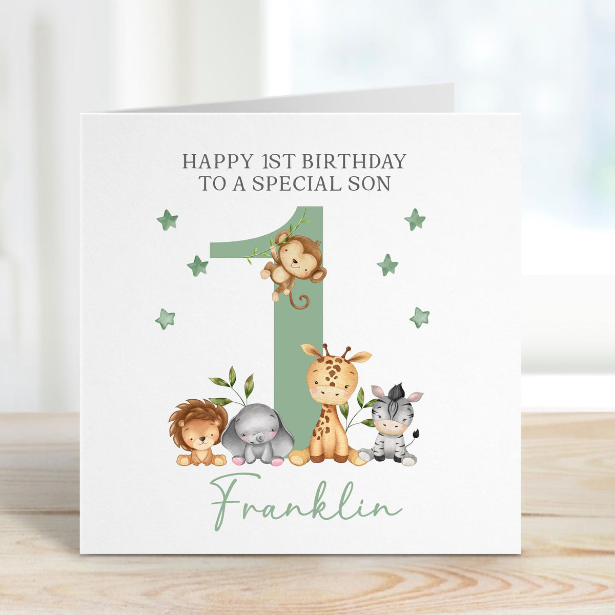 Safari Animals Any Age Birthday Card for Boys or Girls – photo 3
