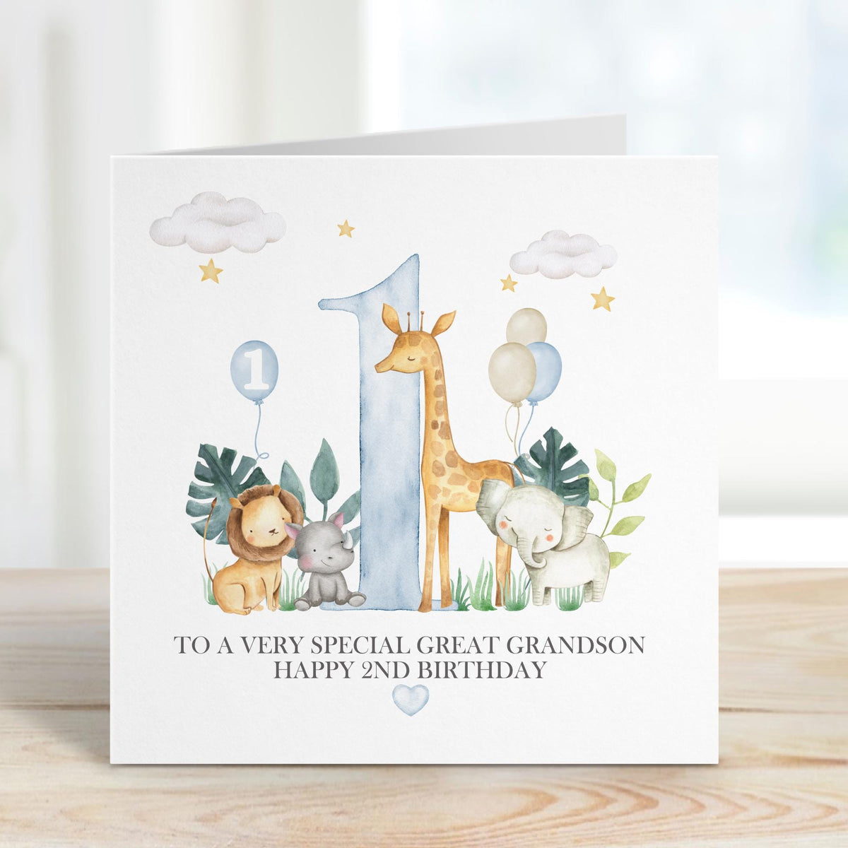 Safari Giraffe Number 1 First Birthday Card – photo 3