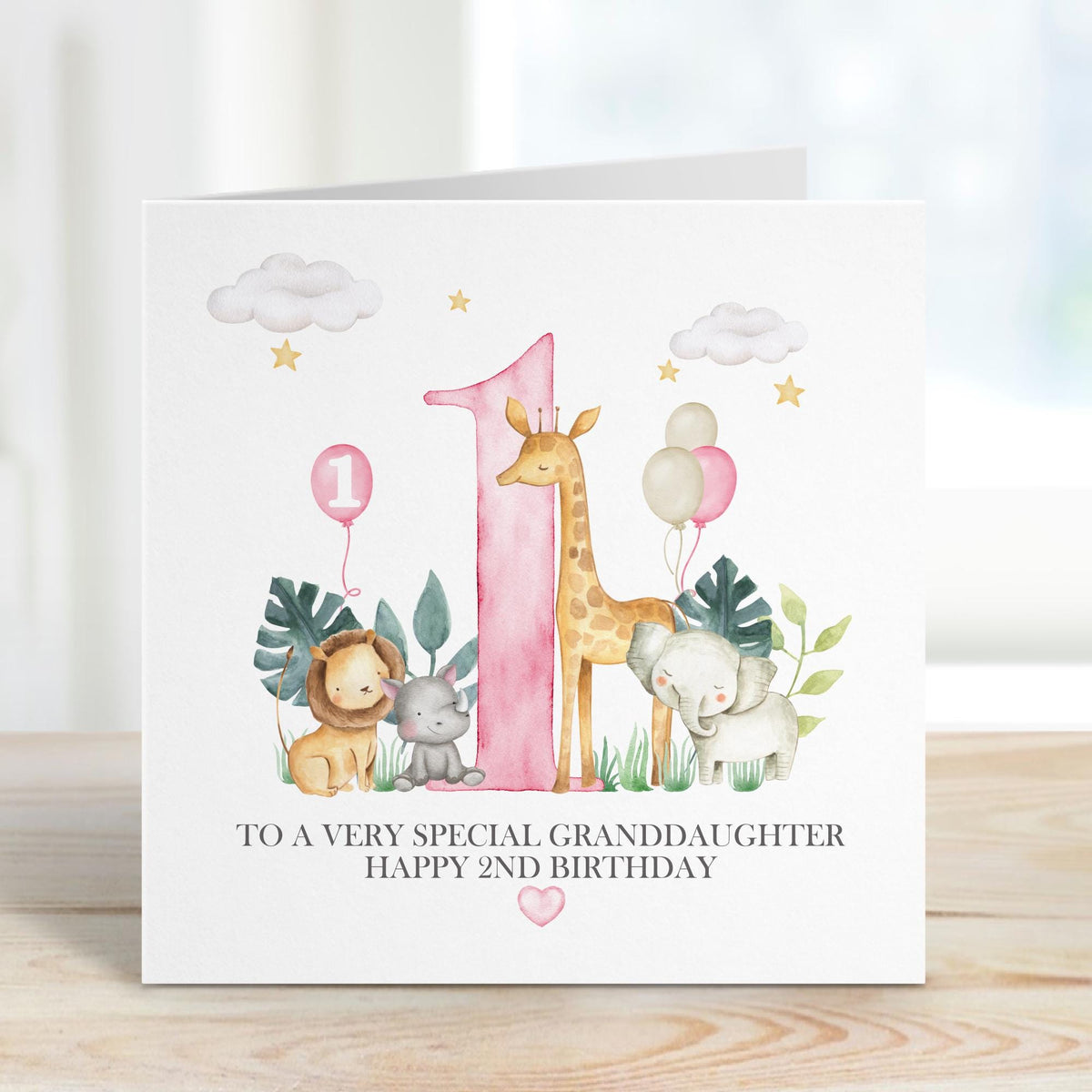 Safari Giraffe Number 1 First Birthday Card – photo 2
