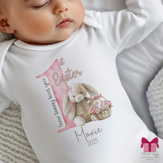 Bunny First Easter Babygrow for Girls