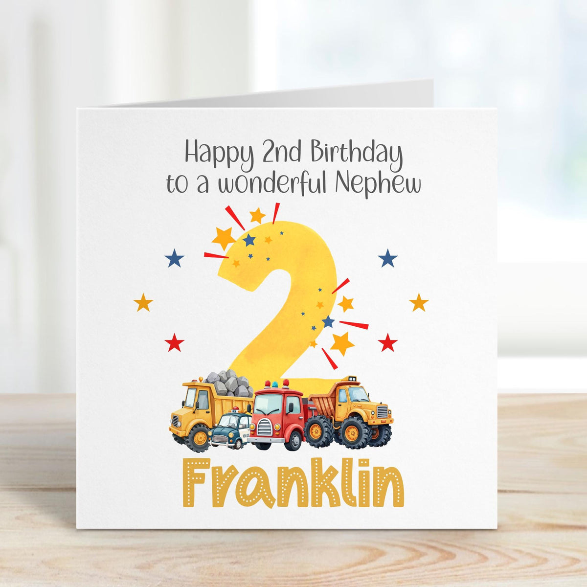 Digger & Trucks Any Age Birthday Card for Boys – Cotton and Twigg