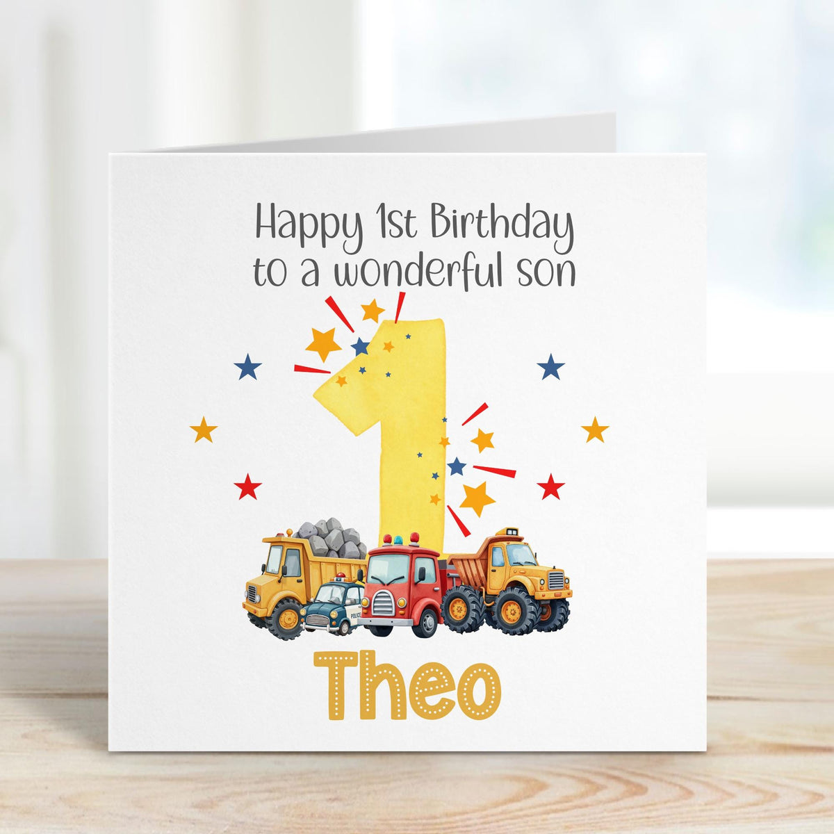 Digger & Trucks Any Age Birthday Card for Boys – photo 2