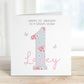 Blue Floral Number 1 First Birthday Card for Girls – Cotton and Twigg