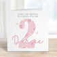 Pink Floral Number 2 Second Birthday Card for Girls – Cotton and Twigg