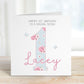 Blue Floral Number 1 First Birthday Card for Girls – photo 2
