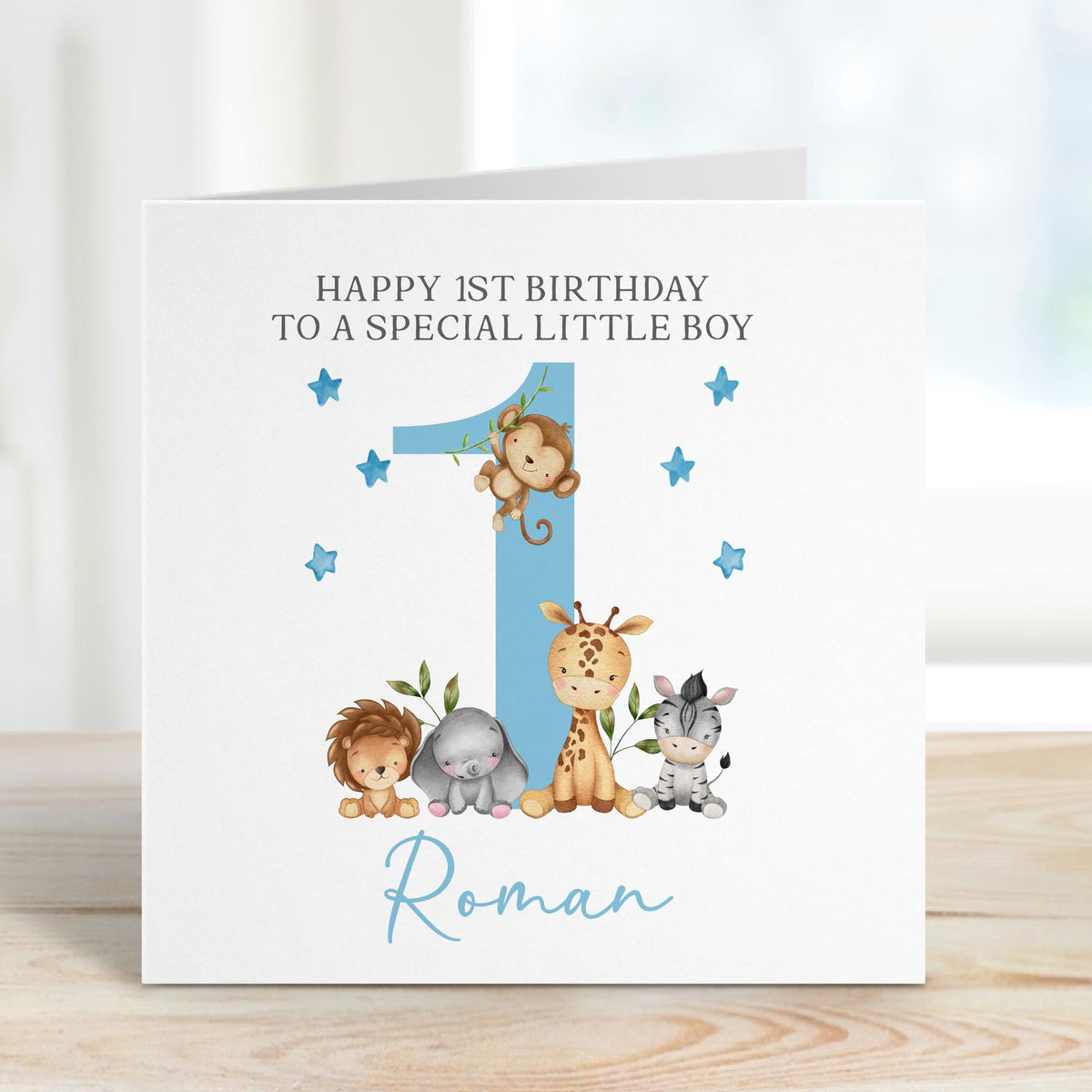 Safari Animals Any Age Birthday Card for Boys or Girls – Cotton and Twigg