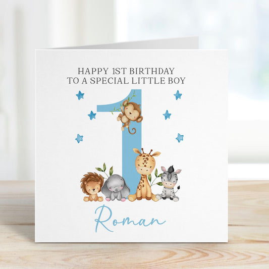 Safari Animals Any Age Birthday Card for Boys or Girls – Cotton and Twigg