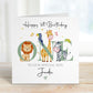 Safari Animals ONE 1st Birthday Card – Cotton and Twigg