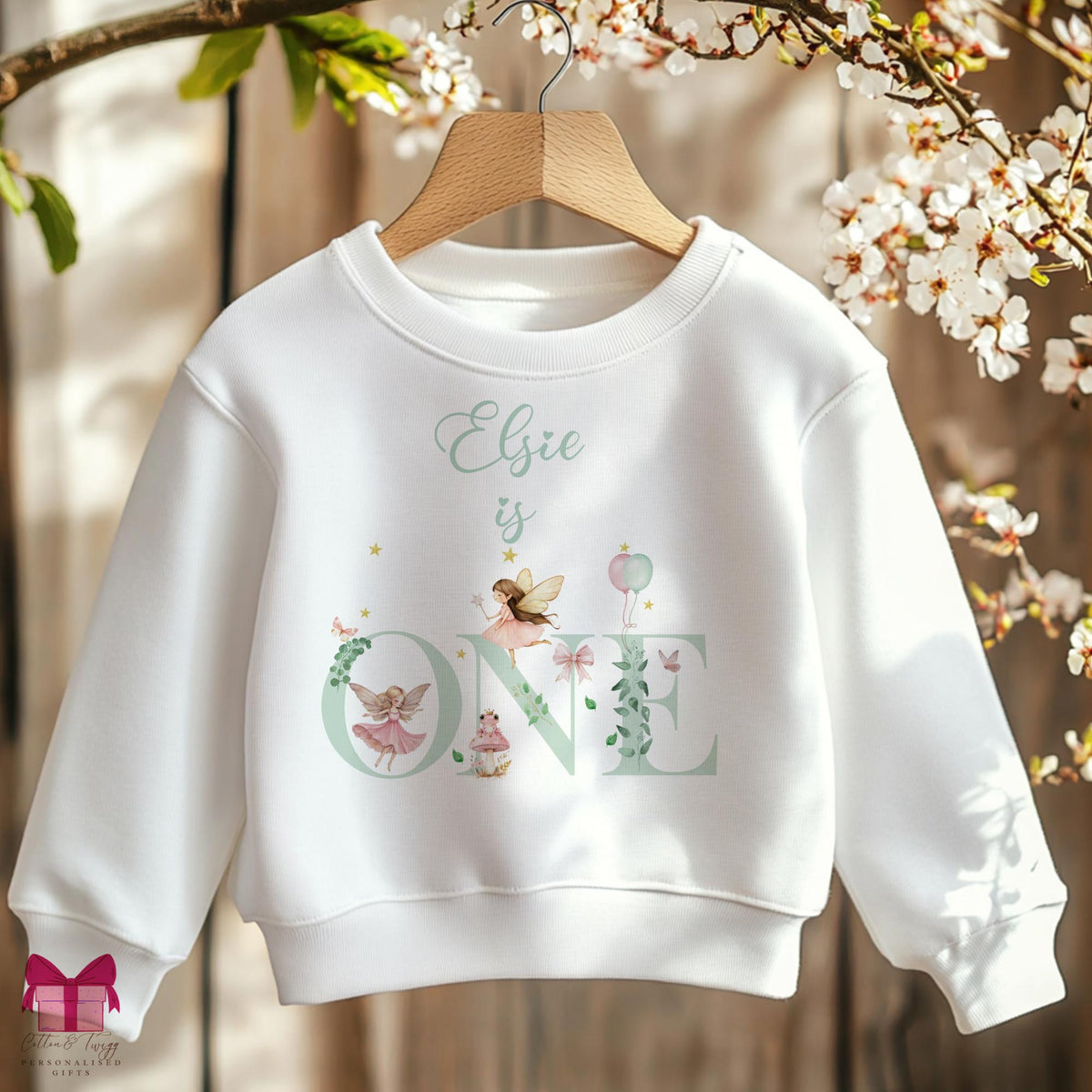 Fairy is One personalised sweatshirt in green