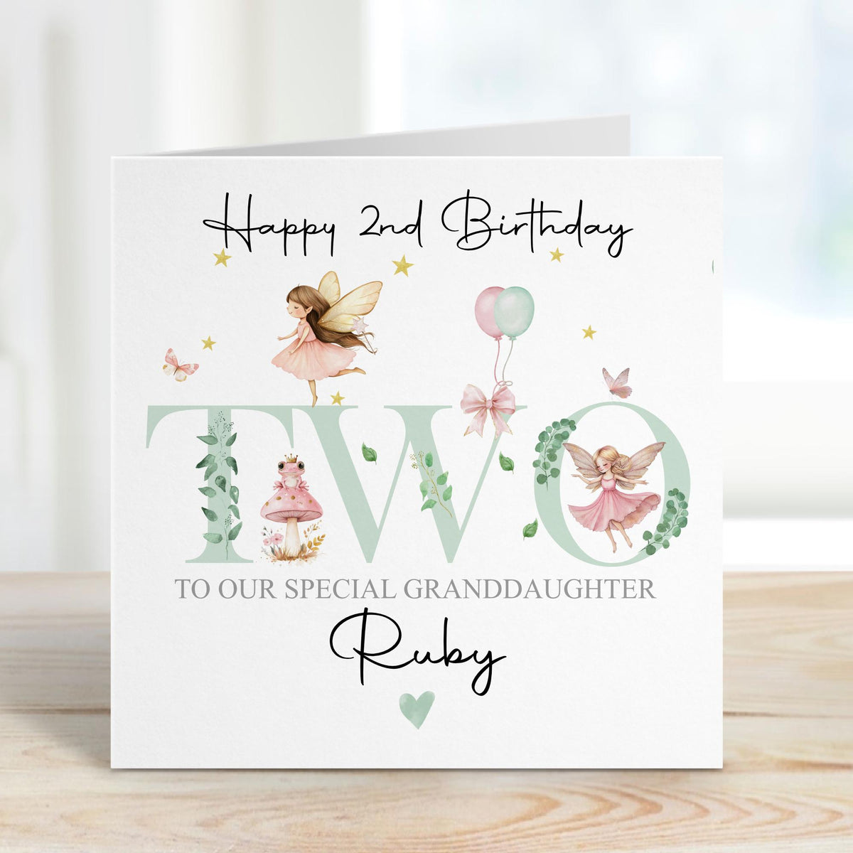 Fairy TWO 2nd Birthday Card for Little Girls – photo 2