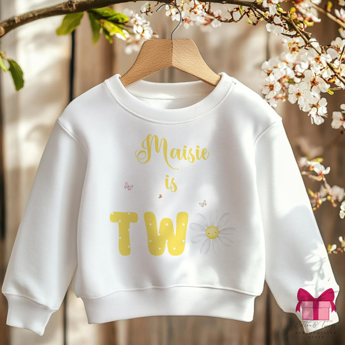 Yellow Daisy is One personalised sweatshirt