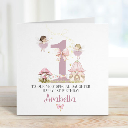 Fairy 1st Birthday Card for Little Girls – Cotton and Twigg