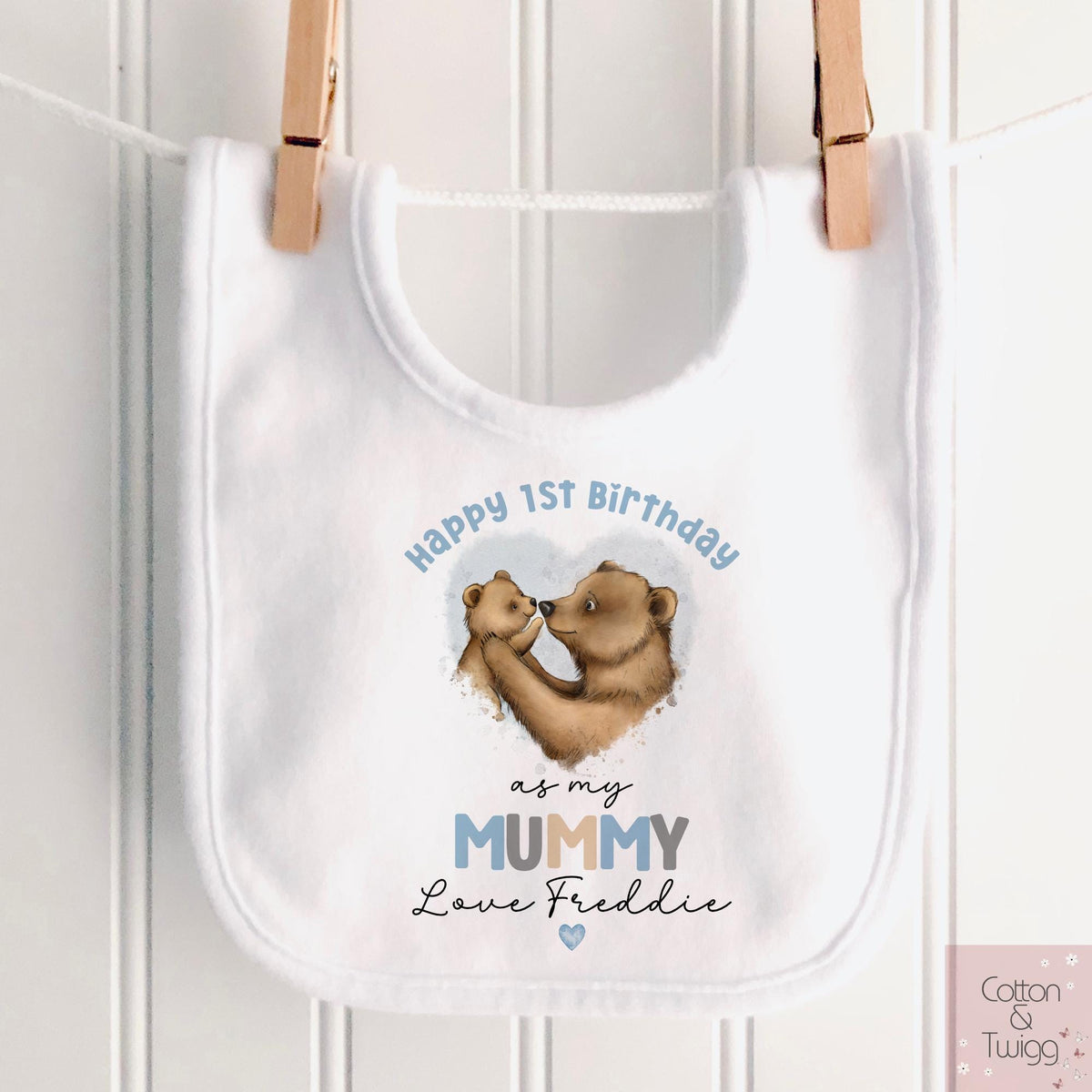 Blue Bear Hug Mummy Birthday T-shirt