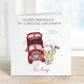 Red Bus & Teddy Birthday Card for Boys or Girls – photo 2