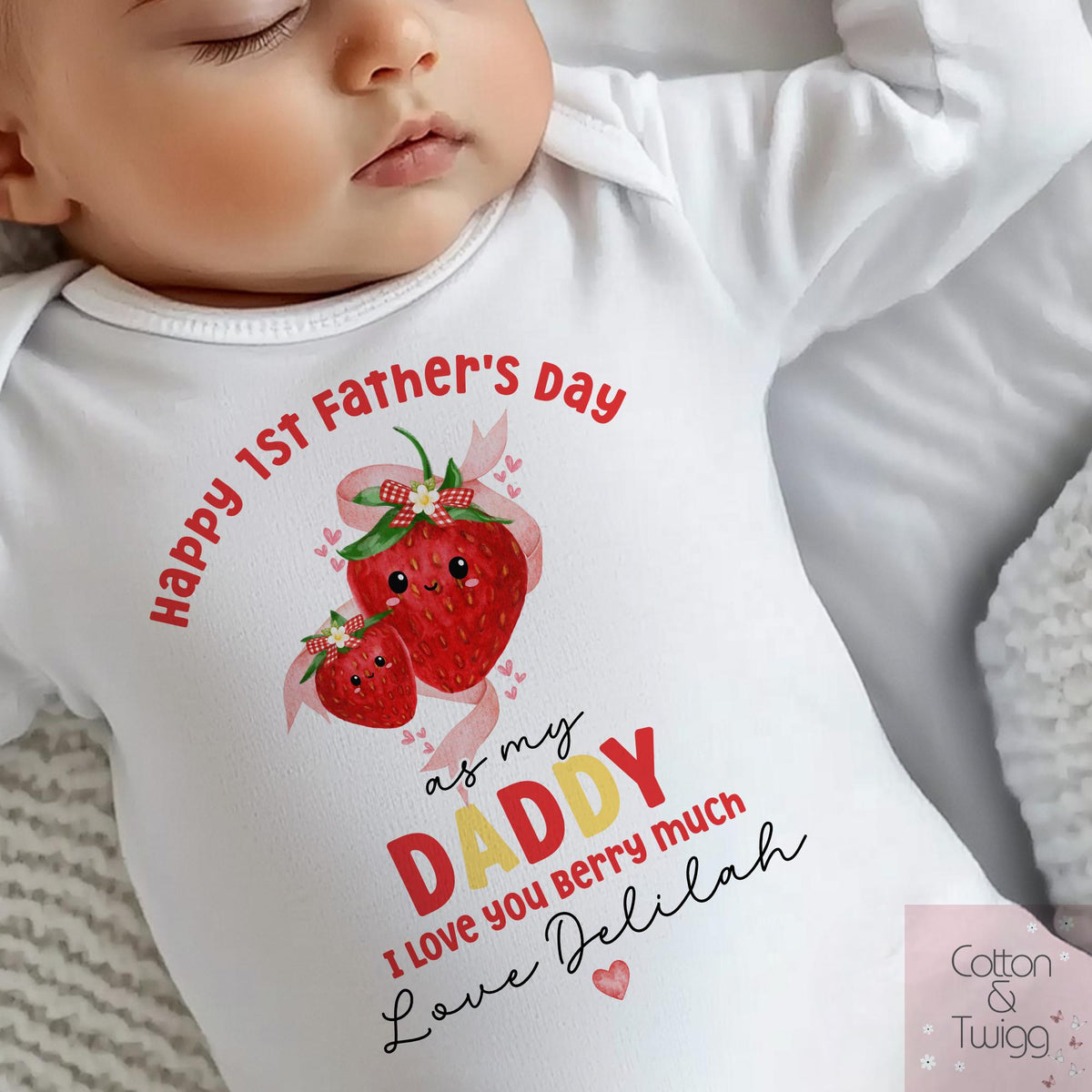 Strawberry Father's Day Babygrow