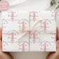 Girls pink floral 1st birthday wrapping paper