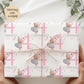 Girls teddy bear 1st birthday wrapping paper