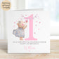 Girls teddy bear 1st birthday wrapping paper