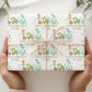 Kids green dinosaur 2nd birthday wrapping paper