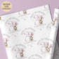 Girls illustrated 1st birthday wrapping paper