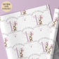 Girls illustrated 1st birthday wrapping paper