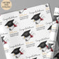 Girls pink floral graduation wrapping paper