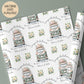 Kids green camper van wedding wrapping paper