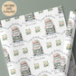 Kids lilac camper van wedding wrapping paper