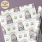 Kids lilac camper van wedding wrapping paper
