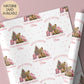 Girls pink teddy bear 1st Christmas wrapping paper