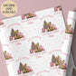 Girls pink teddy bear 1st Christmas wrapping paper