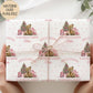 Girls pink teddy bear 1st Christmas wrapping paper