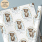 Boys blue rainbow new baby wrapping paper