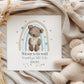 Blue Rainbow Teddy New Baby Boy Card – Cotton and Twigg