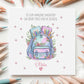 Floral Backpack First Day at School Card for Girls – Cotton and Twigg