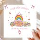 Rainbow Backpack First Day at School Card for Girls – photo 3