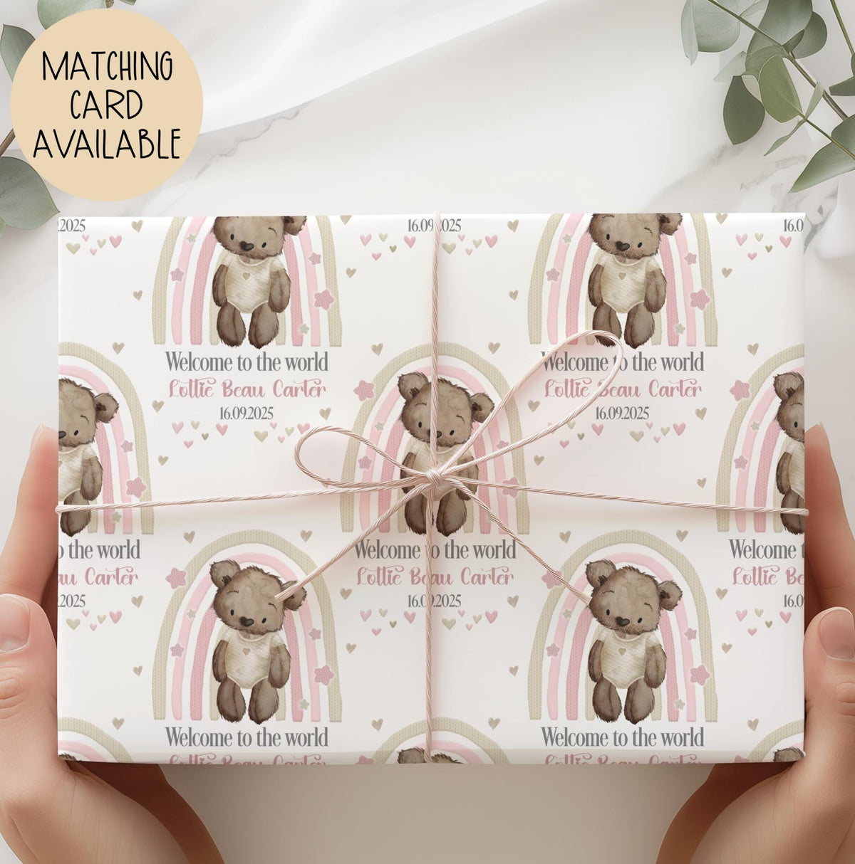 Blue Rainbow Teddy New Baby Boy Card – photo 5