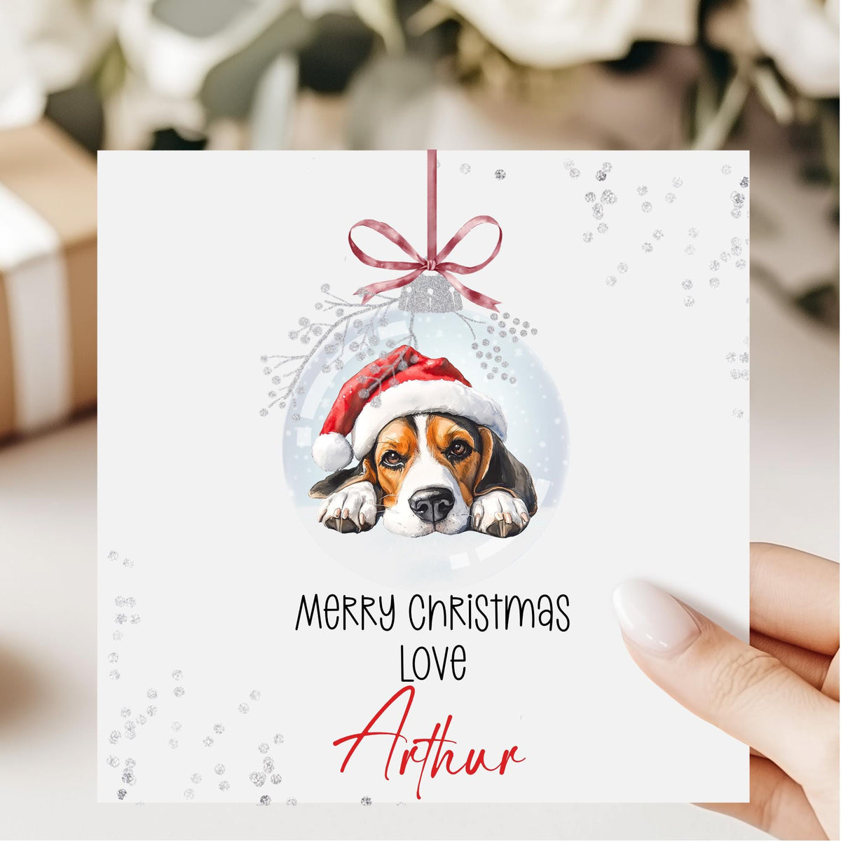 Dog in a Bauble Christmas Card from the Dog – Any Breed – photo 3