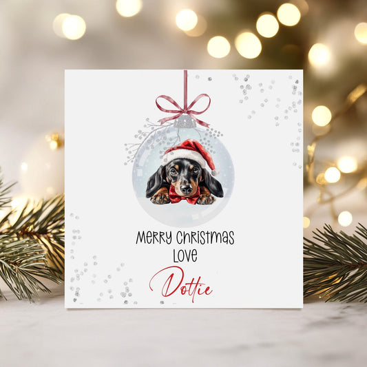 Dog in a Bauble Christmas Card from the Dog – Any Breed – Cotton and Twigg