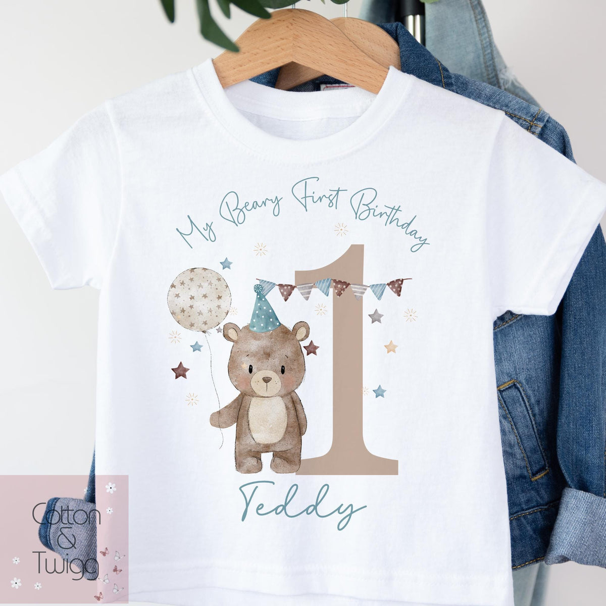 My Beary First Birthday boys personalised T-shirt