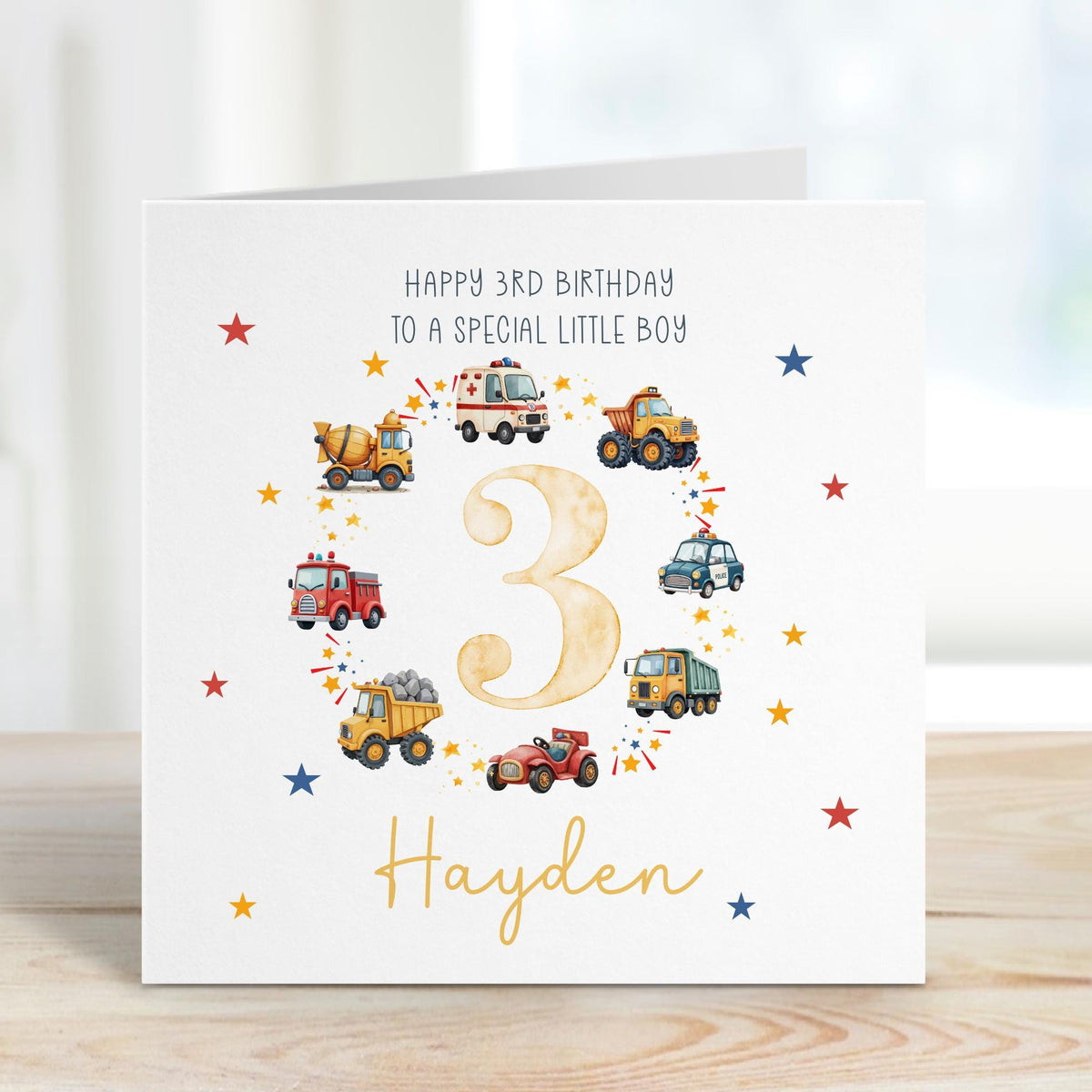 Diggers & Trucks Any Age Birthday Card for Boys or Girls – photo 3