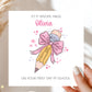 Pink Bow Pencil First Day at School Card for Girls – photo 3