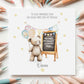 Teddy & Chalkboard First Day at School Card for Boys or Girls – Cotton and Twigg