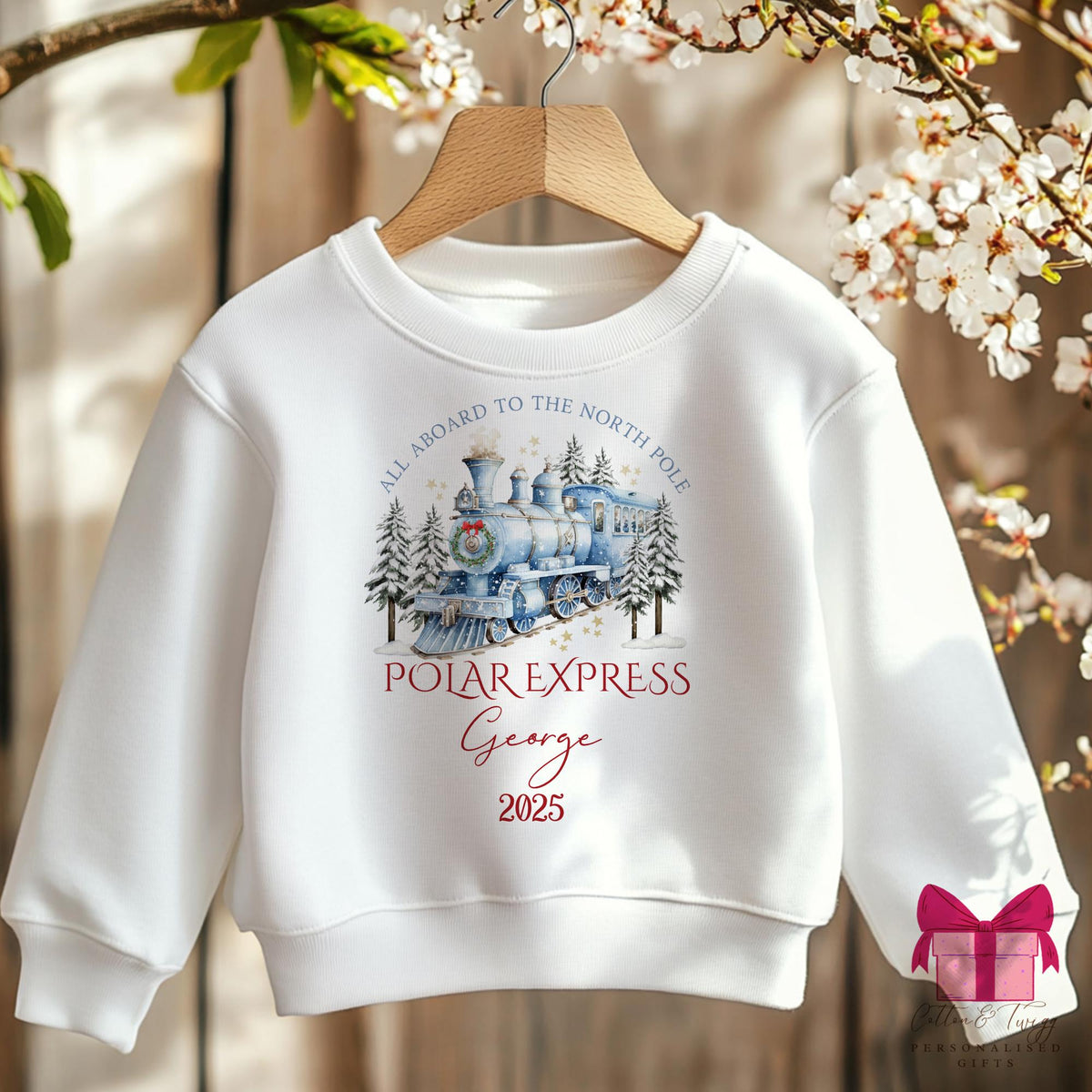 Pink North Pole Train Sweatshirt