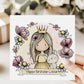 Princess & Bunny Floral Frame Birthday Card for Little Girls – Cotton and Twigg