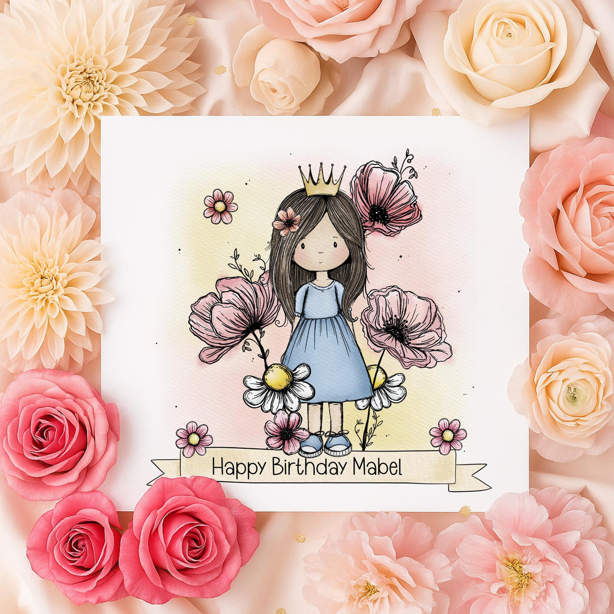 Girls princess birthday wrapping paper