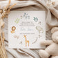 Safari Animals New Baby Card – Welcome to the World – Cotton and Twigg