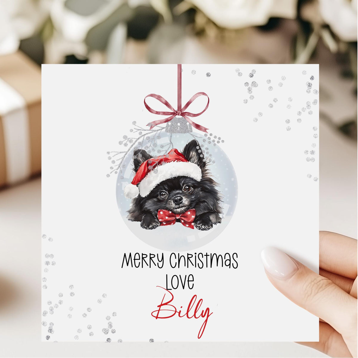 Dog in a Bauble Christmas Card from the Dog – Any Breed – photo 4