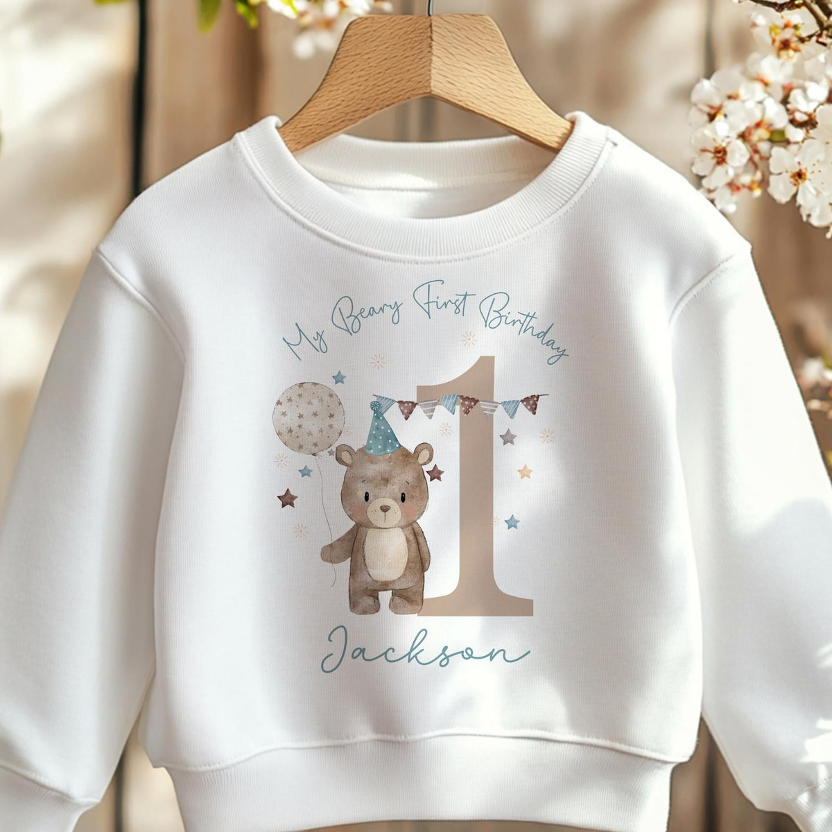 My Beary First Birthday boys personalised sweatshirt